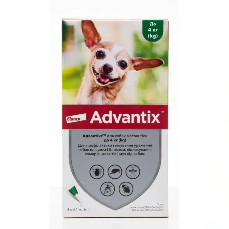 Адвантікс (Advantix) краплі від бліх та кліщів для собак, 4 піпетки