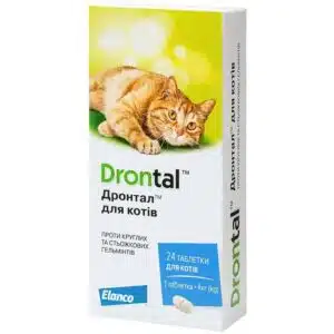 Дронтал (Drontal) Elanco від глистів для котів, 24 таб