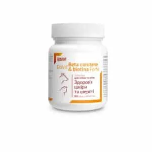 Вітаміни Dolfos Dolvit Beta karoten biotyna Mini для котів та собак малих порід, 90 таб