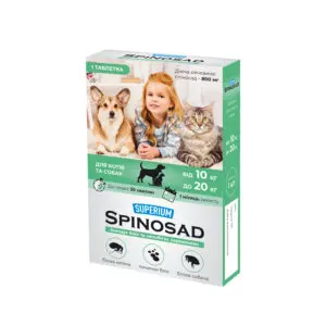Спіносад (Superium Spinosad) таблетки від бліх для собак та котів 10-20 кг