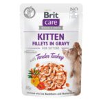 Вологий корм для кошенят Brit Care Cat pouch філе в соусі, ніжна індичка, 85 г