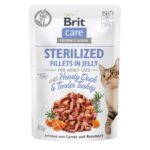 Brit Care Cat pouch 85g філе в желе качка та індичка для стерилізованих