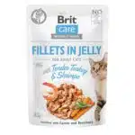 Вологий корм Brit Care Cat філе в желе з індичкою та креветками для котів, 85 г