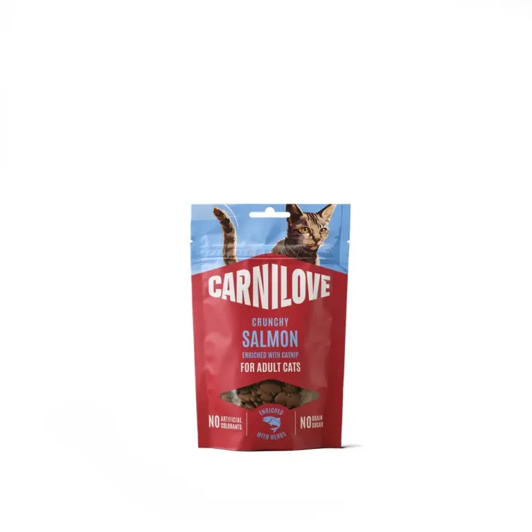 Хрумкі ласощі для котів Carnilove з лососем та котячою м'ятою, 50 г