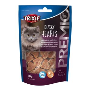 Ласощі для кішок "PREMIO Hearts" качка/мінтай 50гр