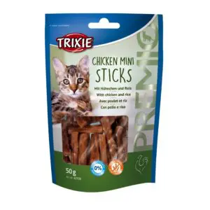 Ласощі Premio Mini Sticks з куркою і рисом для котів, 50 г