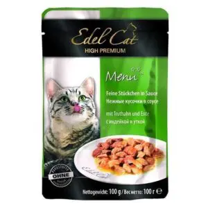 Вологий корм Edel Cat з індичкою та качкою у соусі для котів, 100 г