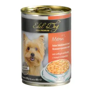 Вологий корм Edel Dog з птицею та морквою для собак, 400 г