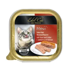 Вологий корм Edel Cat паштет з зайцем і печінкою для котів, 100 г