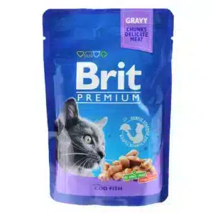 Вологий корм Brit Premium з тріскою для котів, 100 г