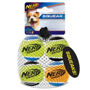 Іграшка Nerf м'яч плаваючий гумовий для собак, 10 см, 4 шт