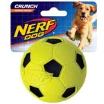 Іграшка Nerf Soccer Crunch Ball м'ячик зелений синій середній для собак