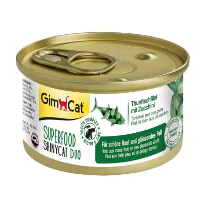 Вологий корм для котів GimCat Shiny Cat Superfood з тунцем і цукіні, 70 г