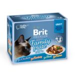 Brit Premium Cat Набор паучей 12шт х 85g семейная тарелка в соусе
