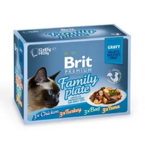 Вологий корм Brit Premium Cat набір паучів для котів, 12 шт по 85 г