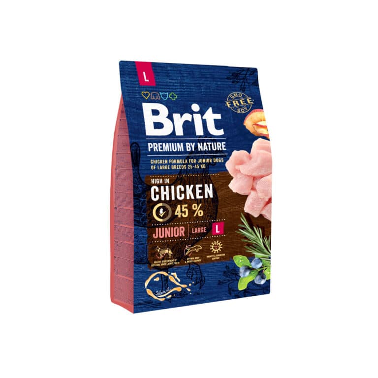 Сухий корм для цуценят великих порід Brit Premium Junior L з куркою