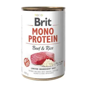 Вологий корм Brit Mono Protein Turkey з яловичиною і рисом для собак, 400 г