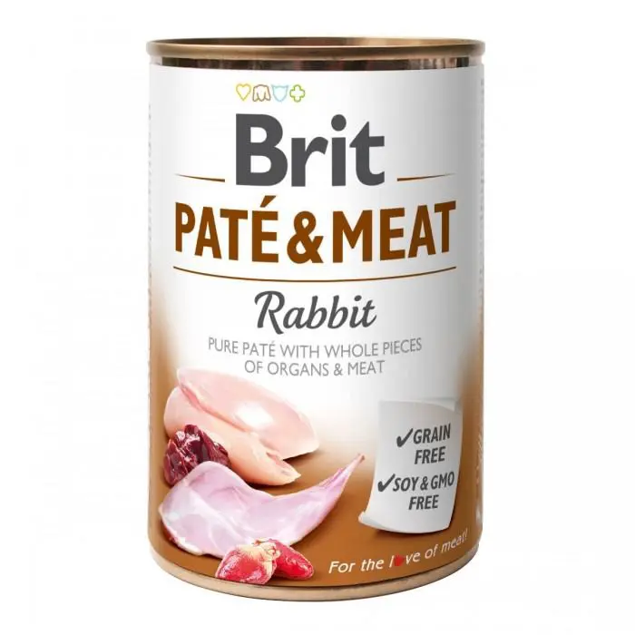 Вологий корм Brit Pate & Meat з кроликом для собак, 400 г