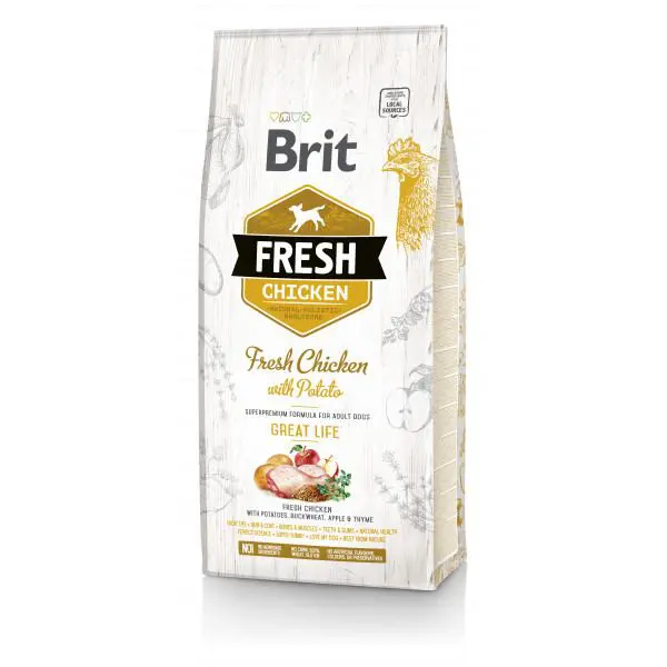 Корм Brit Fresh Great Life для дорослих собак з куркою та картоплею