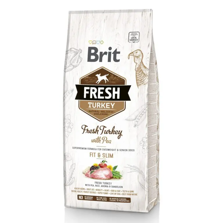 Сухий корм Brit Fresh Light Fit & Slim з індичкою і горошком для літніх собак