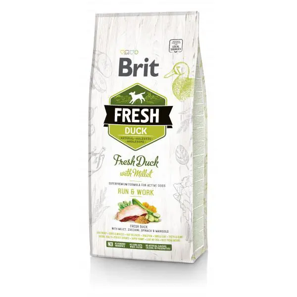 Корм Brit Fresh Active Run & Work для активних дорослих собак з качкою та пшоном