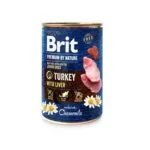Вологий корм Brit Premium by Nature з індичкою і печінкою для собак