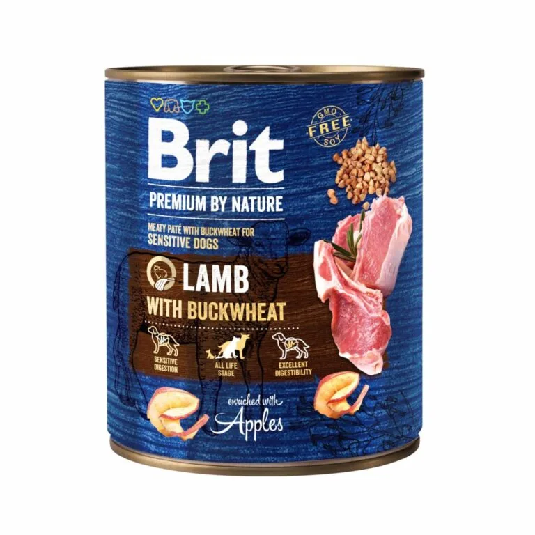 Вологий корм Brit Premium by Nature з ягням і гречкою для собак