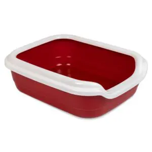 Туалет Природа Comfort з бортиком для котів бордовий, 30х41х13.5 см