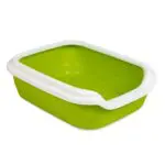 Туалет для кішок Природа з бортиком Comfort 30 x 41 x 13,5 см (зелений)
