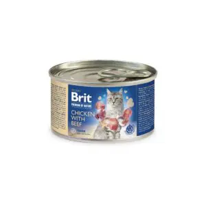 Вологий корм Brit Premium by Nature з куркою і яловичиною для котів, 200 г