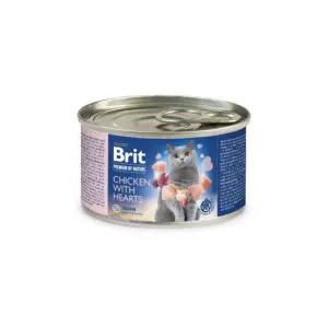 Вологий корм Brit Premium by Nature з куркою і сердечками для котів, 200 г