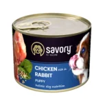 Вологий корм Savory з кроликом і куркою для цуценят