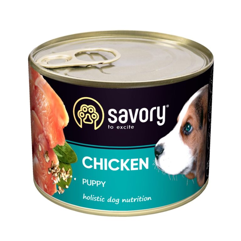 Вологий корм Savory з куркою для цуценят усіх порід