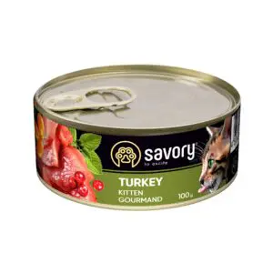 Вологий корм для кошенят Savory Cat Can Kitten з індичкою