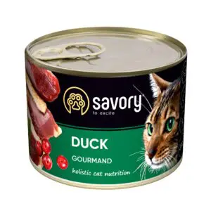 Вологий корм для дорослих котів Savory Cat Can Adult з качкою
