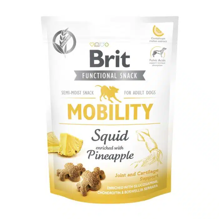 Функціональні ласощі Brit Care Mobility кальмар з ананасом для собак, 150г