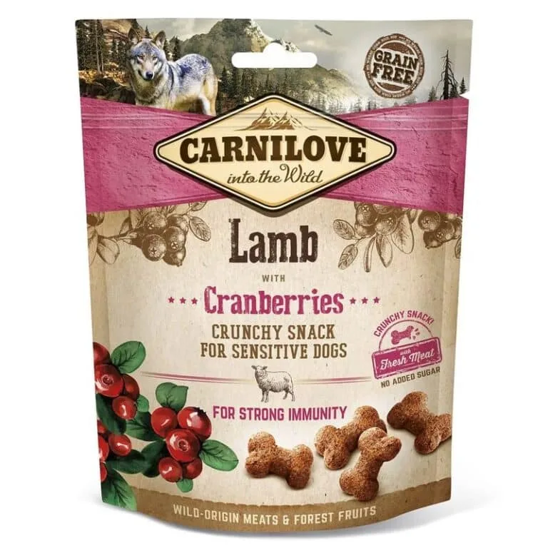 Ласощі Carnilove Dog Crunchy Snack ягня, журавлина для собак, 200g