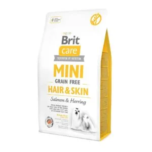 Сухий корм Brit Care Mini Hair & Skin з лососем і оселедцем для собак малих порід