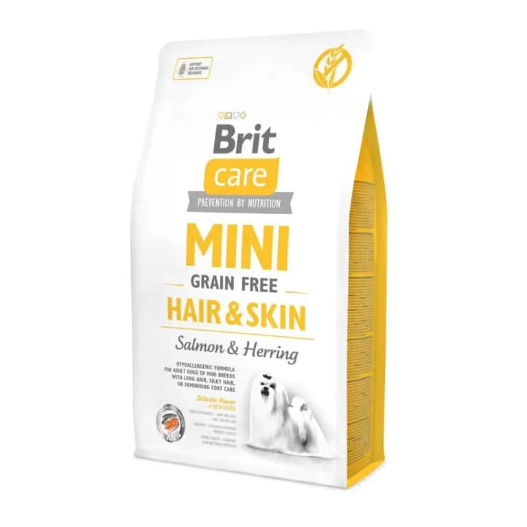 Сухий корм Brit Care Mini Hair & Skin з лососем і оселедцем для собак малих порід