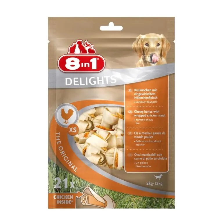 Ласощі 8in1 Delights кістка з куркою для собак, 252 г