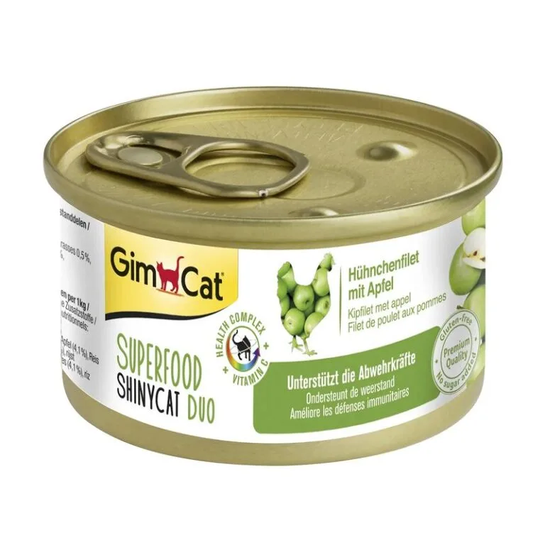 Вологий корм GimCat Shiny Cat Superfood з куркою і яблуком для котів, 70 г