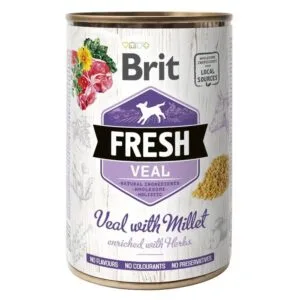 Вологий корм Brit Fresh з телятиною і пшоном для собак, 400 г