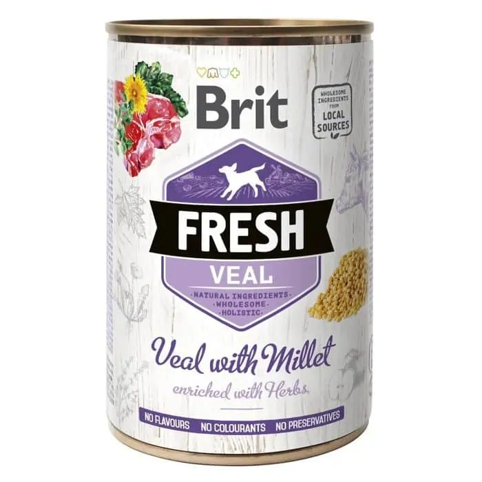 Вологий корм Brit Fresh з телятиною і пшоном для собак, 400 г