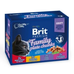 Набір вологих кормів Brit Premium асорті 4 смаки для котів, 12 шт х 100 г