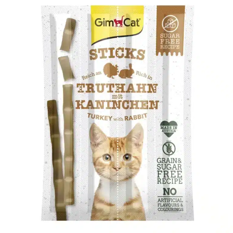 Ласощі GimCat м'ясні палички з індичкою та кроликом для котів, 4 шт