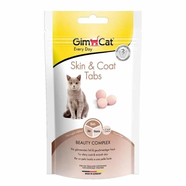 Ласощі GimCat Skin & Coat Tabs для шкіри та шерсті котів, 40 г