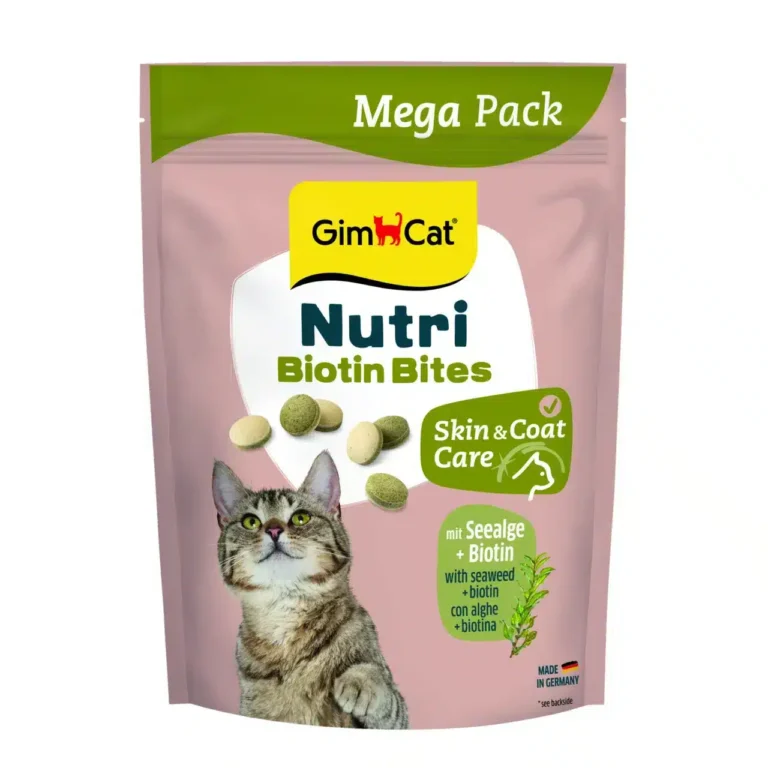 Ласощі GimCat Nutri Biotin Bites для шерсті та шкіри котів, 425 г