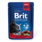Brit Premium Cat pouch 100 g тушеная говядина и горошек