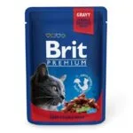 Вологий корм для котів Brit Premium з тушкованою яловичиною і горошком, 100 г
