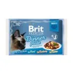 Вологий корм Brit Premium Cat обідня тарілка в соусі для котів, 4х85 г
